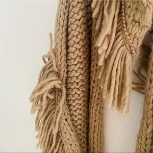 Anthropologie Cozy Fringed Scarf, Beige, Very soft and cozy